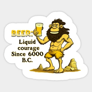 Beer Caveman liquid Courage Sticker